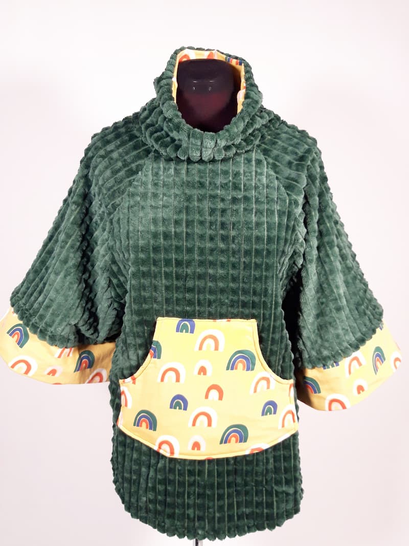 pull poncho adulte vert ponts